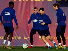 Jordi Alba de retour avec le groupe. EFE