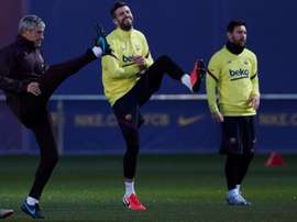Setién récupère Piqué mais perd Umtiti. EFE/ Alejandro Garcia/Archivo
