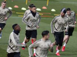 Nacho was back training for Real Madrid. EFE
