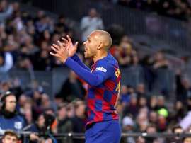 Martin Braithwaite não quer sair do Barcelona. EFE/Toni Albir