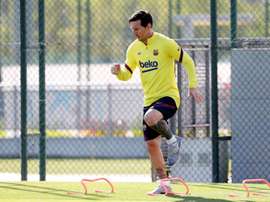 Messi faz treino com trabalho específico. EFE/FC Barcelona/Miguel Ruíz