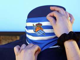 Le club basque met en vente des masques pendant la pandémie de Covid-19. AFP