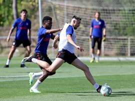 Atlético começou sua semana de retorno aos treinos com todo o grupo junto. EFE/Atlético de Madrid