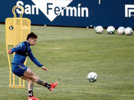 Osasuna entrenó: Chimy Ávila solo hizo el calentamiento con la plantilla. EFE
