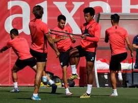 El Sevilla trabajó de cara a los cuartos de final. EFE