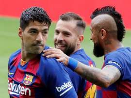 Cutucada de Luis Suárez a Setién. EFE