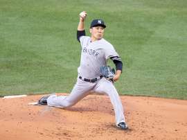 En la imagen un registro del lanzador japonés de los Yanquis de Nueva York, Masahiro Tanaka. EFE/CJ Gunther/Archivo