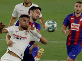El Sevilla recibe al Eibar en el Pizjuán. EFE/Julio Muñoz