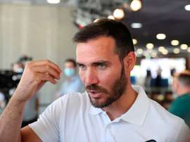 El piragüista Saúl Craviotto, doble campeón olímpico y tres veces campeón del mundo, durante la presentación este martes de la campaña Por una España con valores, en un acto celebrado en la sede del COE en Madrid. EFE/Rodrigo Jiménez