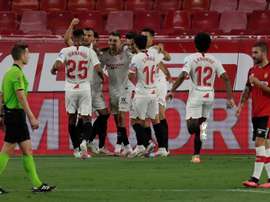 Sevilla garantiu sua vaga na Champions League 2020-21. EFE/Julio Muñoz