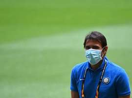 Conte calentó el choque ante el Getafe. EFE