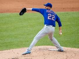 Rick Porcello, lanzador abridor de los Mets de Nueva York, fue registrado este miércoles en acción, durante un partido de la MLB ante los Nacionales de Washington, en el Parque Nacional de Washington DC (EE.UU.) EFE/Shawn Thew