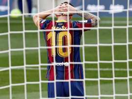 Messi voltou a ficar sem fazer gol no Real Madrid. EFE/ Andreu Dalmau