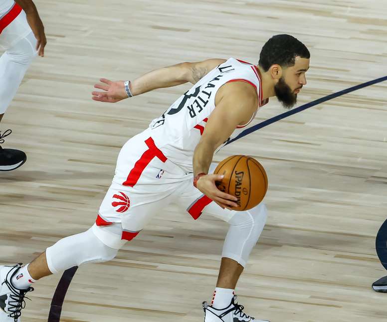 En la imagen, el base reserva Fred VanVleet de los Raptors de Toronto. EFE/Erik S. Lesser/Archivo