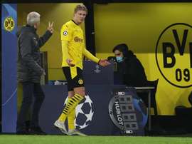 Haaland barrió a Mbappé y Messi: el más joven en llegar a 15 goles en Champions. EFE/EPA