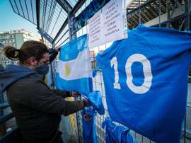 Il San Paolo rende omaggio a Maradona. EFE