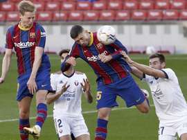 Lenglet se fue con problemas en el tobillo. EFE