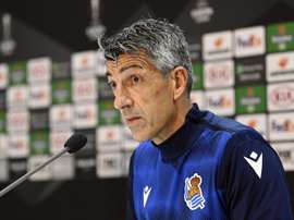Imanol analizó el choque europeo de la Real. EFE