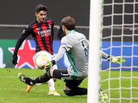 La picada de Brahim para sentenciar al Celtic. EFE/Matteo Bazzi