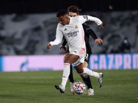 Real Madrid sente a falta de Rodrygo. EFE/ Juanjo Martín