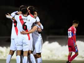 El Rayo volvió a los entrenamientos con la mente puesta en el Mirandés. EFE/Víctor Lerena