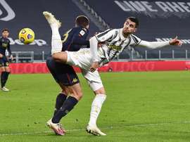 Morata ha visto puerta en Coppa, Supercopa, Champions y Serie A. EFE