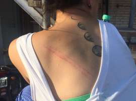 Las agresiones ocurrieron en el Godoy Cruz-Independiente Rivadavia. Twitter/AgustínVila