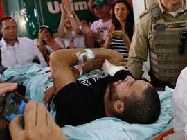Ruschel has left hospital and is able to stand. AFP