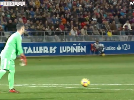 Gol de pillo de Gallar. Captura/Movistar