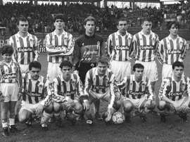 El once del Sporting en el día de la goleada.