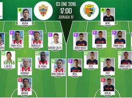 Alineaciones Almería-Llagostera. BeSoccer