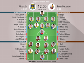 Alineaciones confirmadas de Alcorcón y Reus. BeSoccer