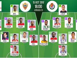 Alineaciones confirmadas del Almería-Valladolid de la décima jornada de Segunda División. BeSoccer