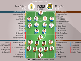 Onces confirmados del Oviedo-Alcorcón. BeSoccer