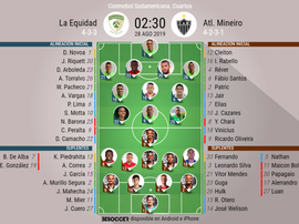 Alineaciones confirmadas. BeSoccer