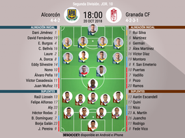 Onces de Alcorcón y Granada. BeSoccer