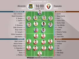 Onces confirmados de Alcorcón y Osasuna. BeSoccer