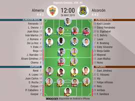 Onces confirmados de Almería y Alcorcón. BeSoccer