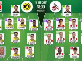 As escalações do B. Dortmund e do Colônia para este jogo da Bundesliga. BeSoccer