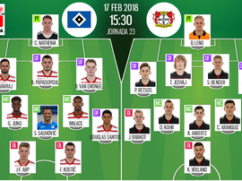 Os onzes do Hamburgo e Leverkusen. BeSoccer