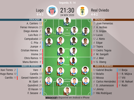 Onces oficiales de Lugo y Oviedo. BeSoccer