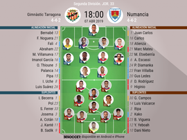 Alineaciones confirmadas de Nàstic y Numancia. BeSoccer
