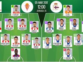 Alinhamento oficial do Sporting x Deportivo 05.03.17. BeSoccer