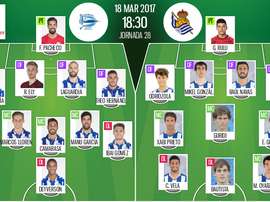 Alineaciones del Alavés-Real Sociedad del 18-03-17. BeSoccer
