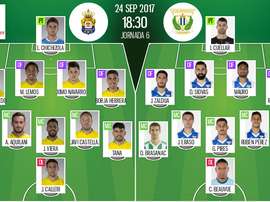 Alineaciones del encuentro de Primera División Las Palmas-Leganés. BeSoccer