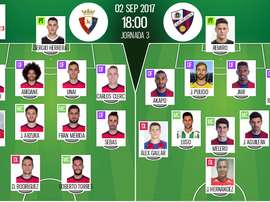 Alineaciones del encuentro de Segunda División Osasuna-Huesca. BeSoccer