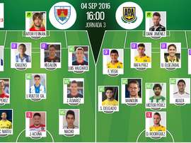 Alineaciones del Numancia y el Alcorcón en la Jornada 3 de Segunda División. BeSoccer