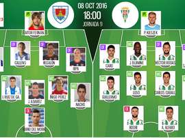 Alineaciones del partido Numancia-Córdoba de la jornada 9 en Segunda División 2016-17. BeSoccer