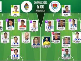 Alineaciones del Ponferradina-Numancia de la jornada 28 de Segunda. BeSoccer
