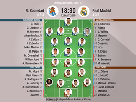 Le formazioni iniziali di Real Sociedad-Real Madrid. BeSoccer